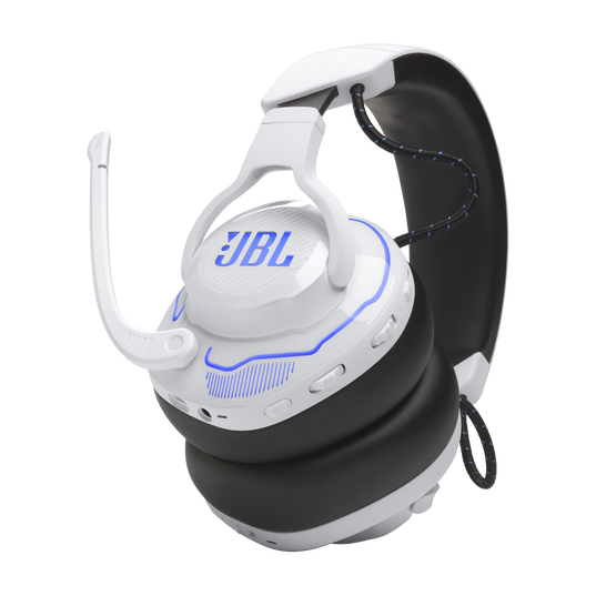 JBL Quantum 910P Console Wireless - White - Wireless over-ear console gaming headset with head tracking-enhanced, Active Noise Cancelling and Bluetooth - Detailshot 4